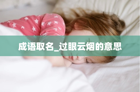 成语取名_过眼云烟的意思