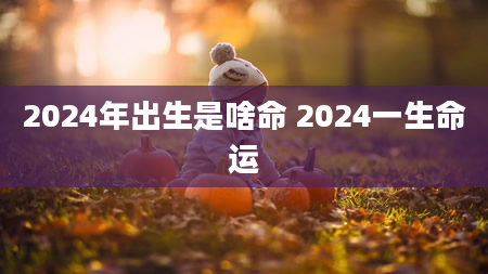 2024年出生是啥命 2024一生命运