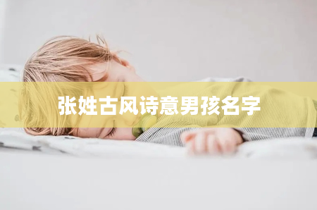 张姓古风诗意男孩名字