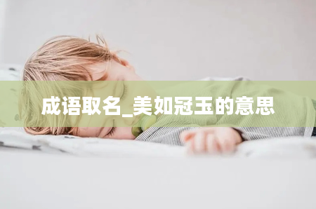 成语取名_美如冠玉的意思