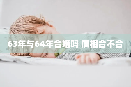 63年与64年合婚吗 属相合不合