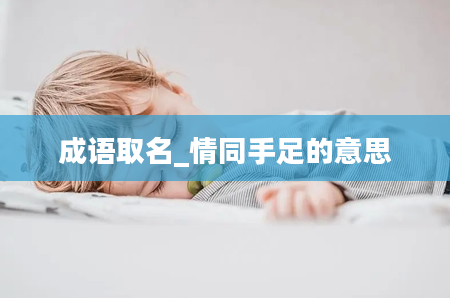 成语取名_情同手足的意思