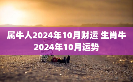 属牛人2024年10月财运 生肖牛2024年10月运势