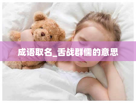 成语取名_舌战群儒的意思