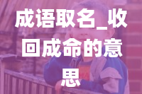 成语取名_收回成命的意思