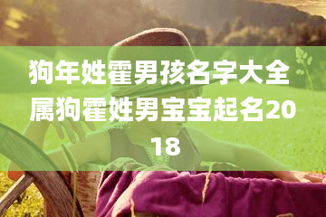 狗年姓霍男孩名字大全 属狗霍姓男宝宝起名2018