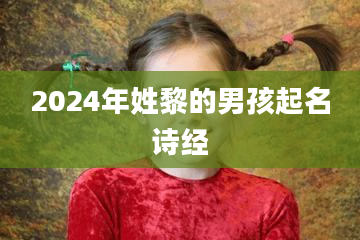 2024年姓黎的男孩起名诗经