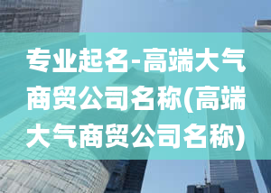 专业起名-高端大气商贸公司名称(高端大气商贸公司名称)