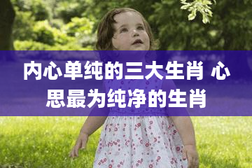 内心单纯的三大生肖 心思最为纯净的生肖